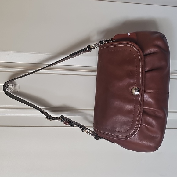 Coach Madison Pleated Leather Flap Bag 🤎💛 No#H0959-F13729 - Picture 4 of 10